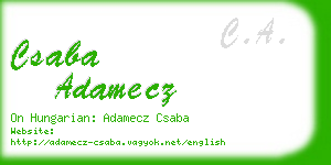 csaba adamecz business card